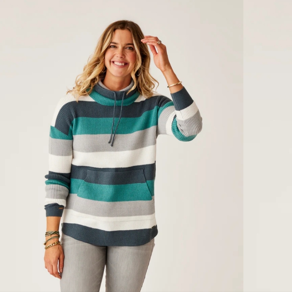 Carve Designs Wave rugby stripe Rockvale sweater Size: small